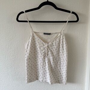 Brandy Melville Blue Floral Pajama Tank top (One Size)